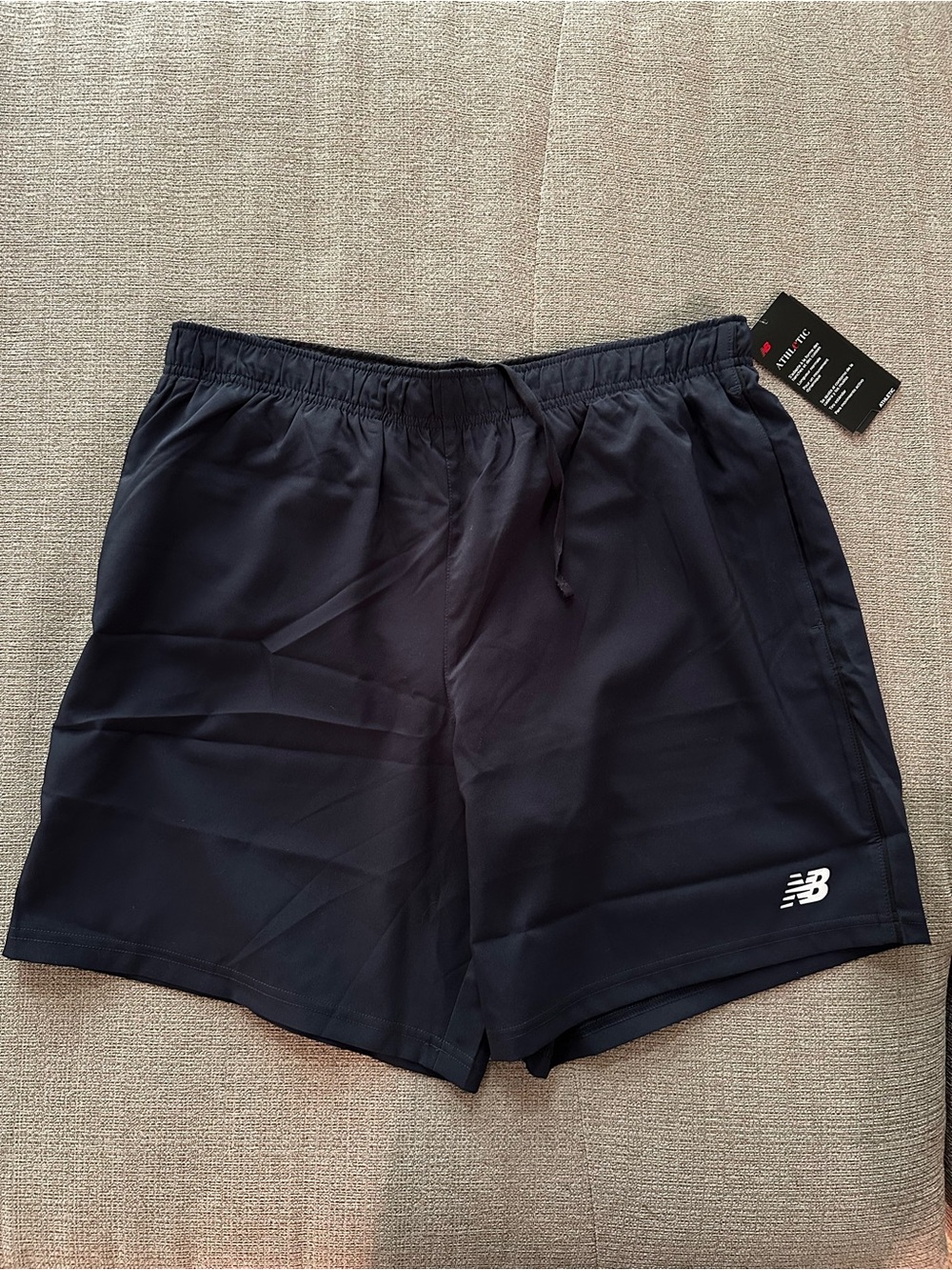 New Balance Men's Athletic Shorts Navy with White Logo